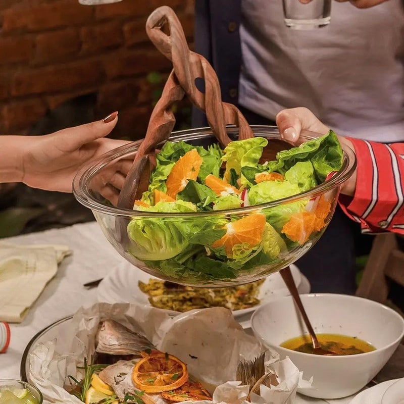 MARINEX Glass Bowl Plus 4 L - Large Durable Heat-Resistant Mixing & Serving Bowl|Transparent Multi-Purpose Bowl|Microwave,Freezer&Dishwasher Safe|Ideal for Mixing,Baking,Pasta,Desserts&Everyday Meals - Image 3